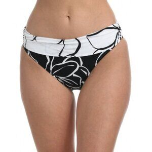 La Blanca Mid-Rise Hipster Bikini Bottoms Black and White NWT Size 6